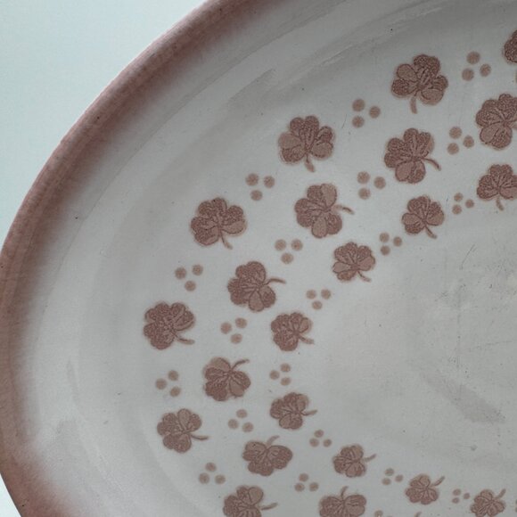 FALLING LEAVES by Denby Small Platter Oval 12.75" made in England Stoneware pink - Picture 2 of 10